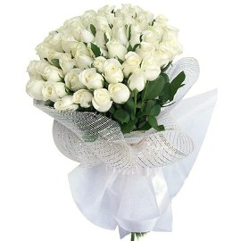 Bouquet of 55 White Roses