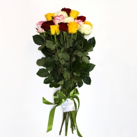 Bouquet of 15 colourful  roses