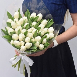 Bouquet of 51 white Tulips