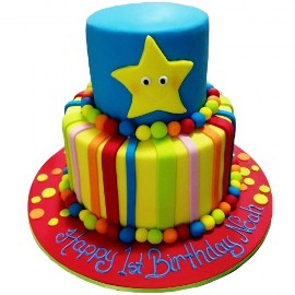Colorful cake with star