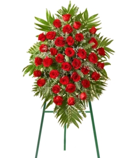 Funeral Wreath of 80 Red Roses