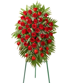 Funeral Wreath of 100 Red Roses